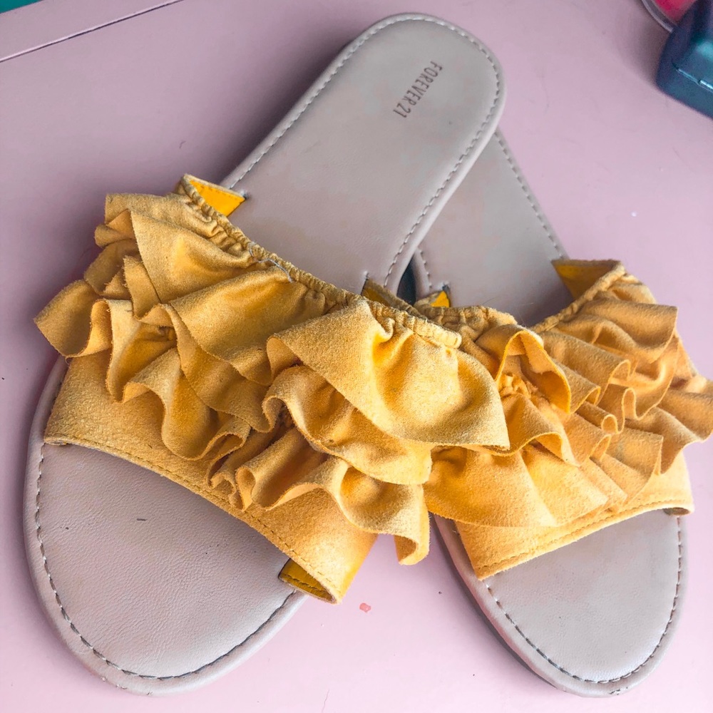 Free People Style Yellow Ruffle sandal